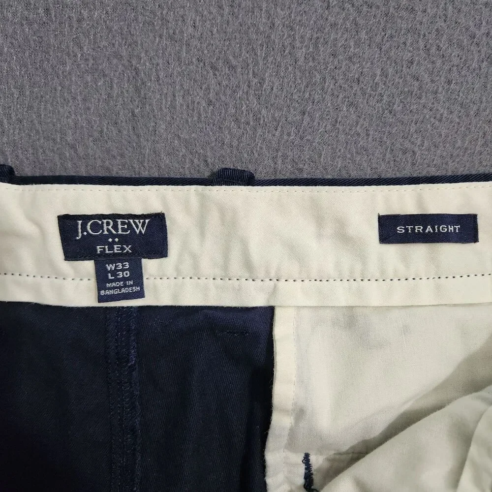 J. Crew Chino Pants Men 33X30 (34X29) Navy Flex Straight Leg
